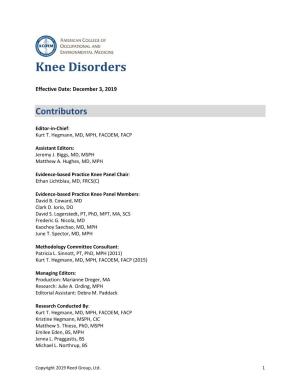 Knee Disorders Guideline