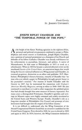 The Temporal Power of the Pope."