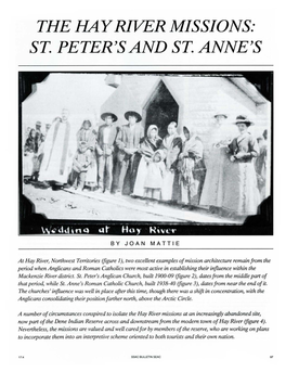 The Hay River Missions: St. Peter's and St. Anne's