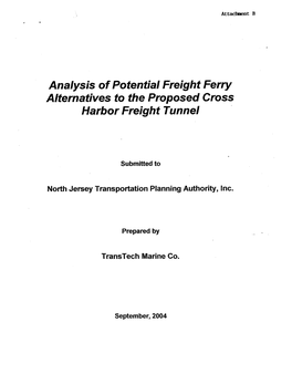 Analysis of Potential Freight Ferry Alternatives to the Proposed Cross Harbor Freight Tunnel