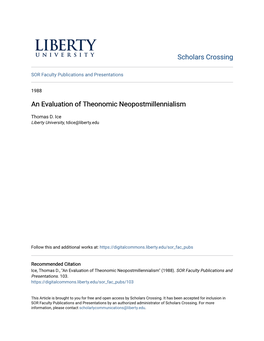 An Evaluation of Theonomic Neopostmillennialism