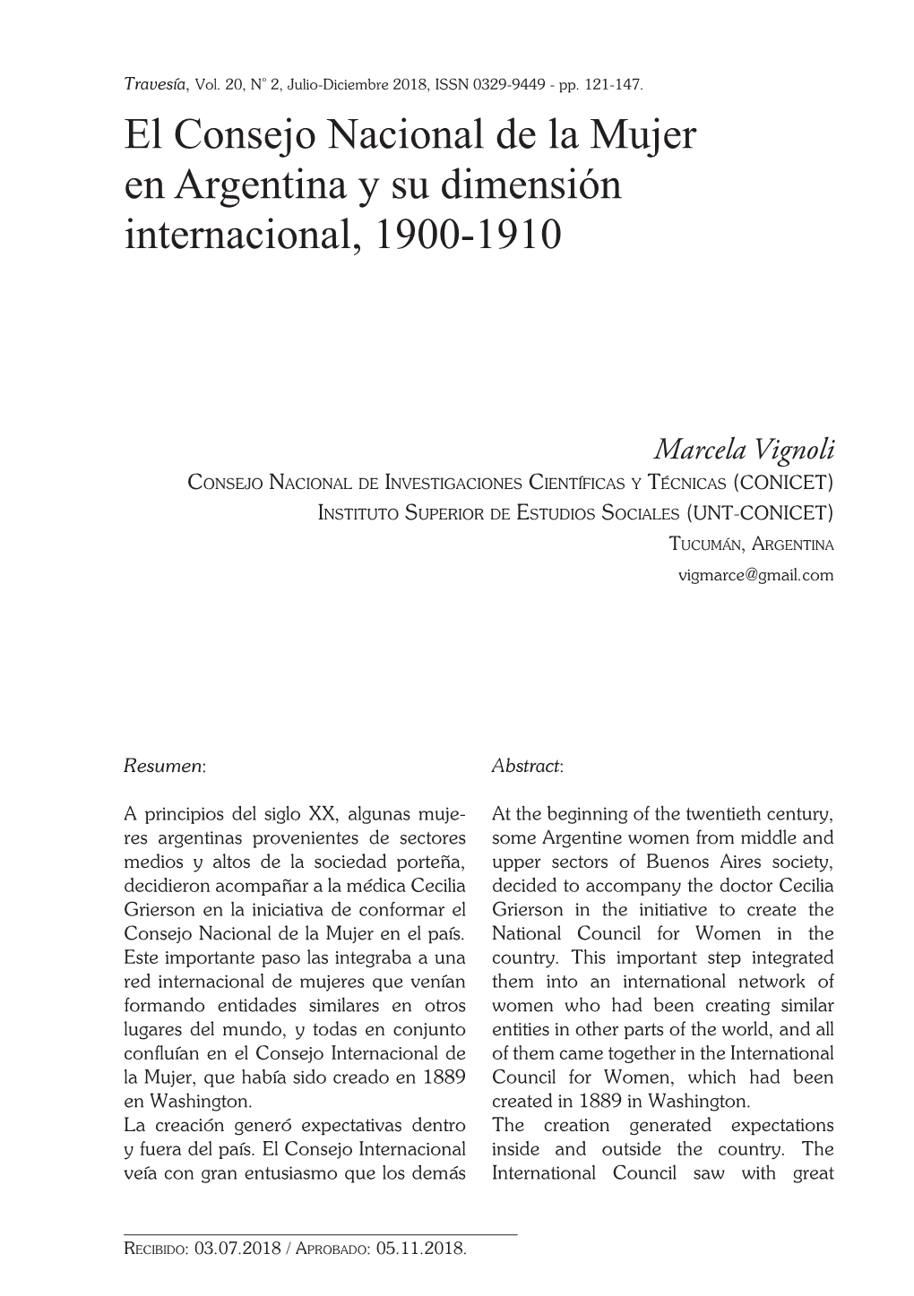 El Consejo Nacional De La Mujer En Argentina Y Su Dimensión Internacional, 1900-1910