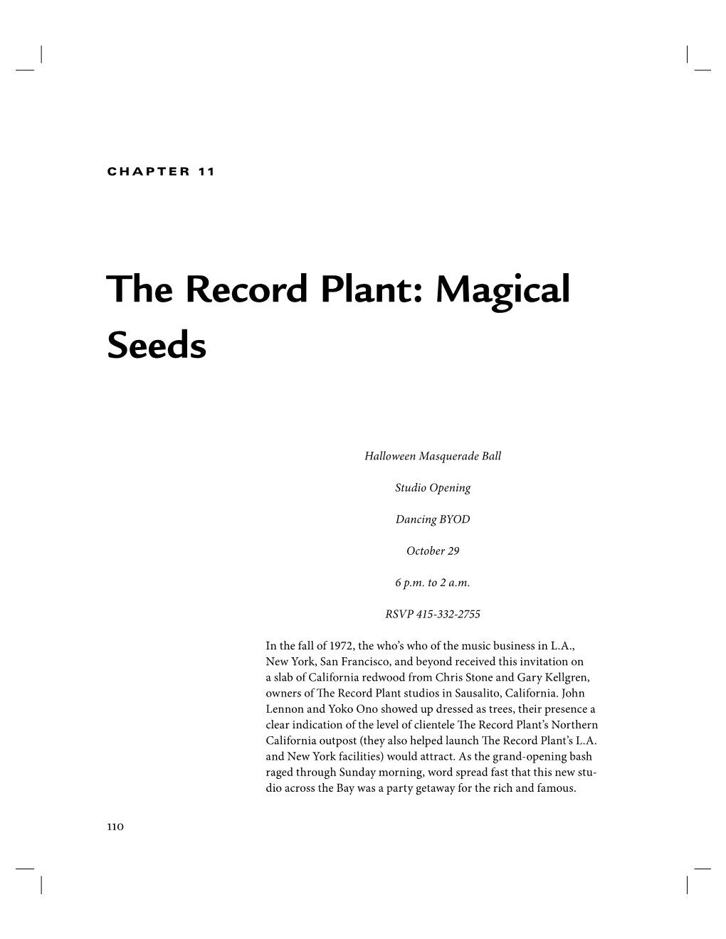 The Record Plant: Magical Seeds