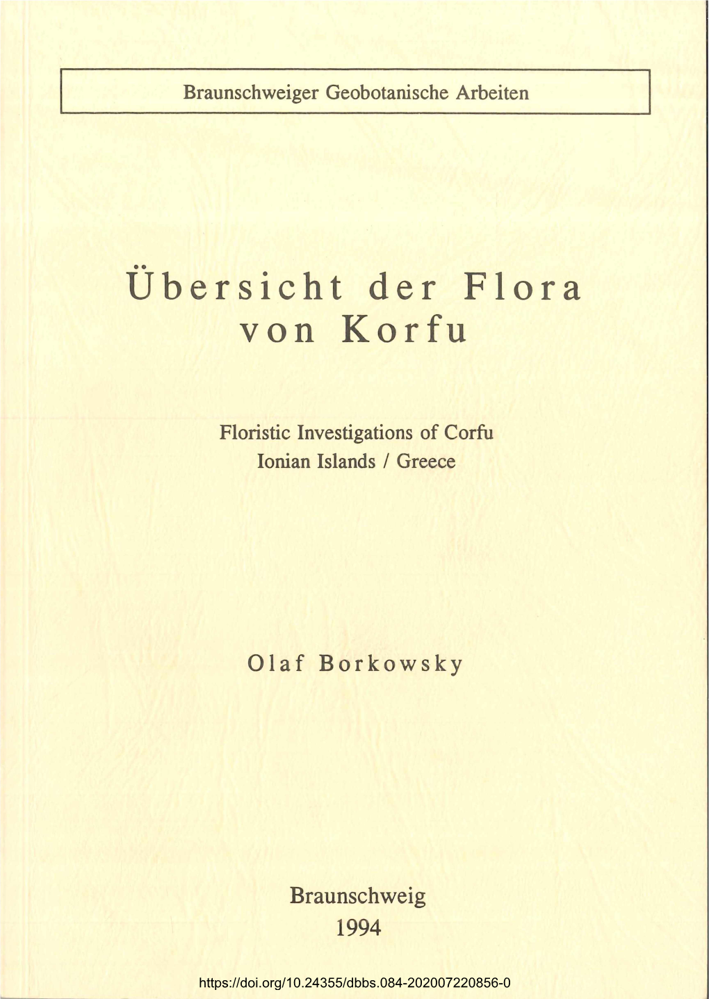 Übersicht Der Flora Von Korfu