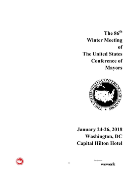 The 86 Winter Meeting of the United States Conference of Mayors