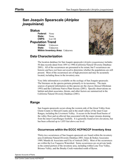 San Joaquin Spearscale (Atriplex Joaquiniana) Species Profile