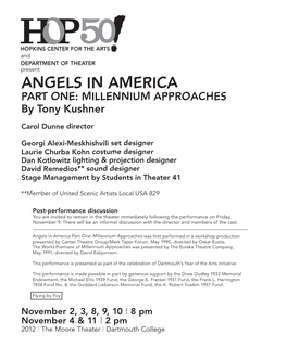ANGELS in AMERICA PART ONE: MILLENNIUM APPROACHES by Tony Kushner