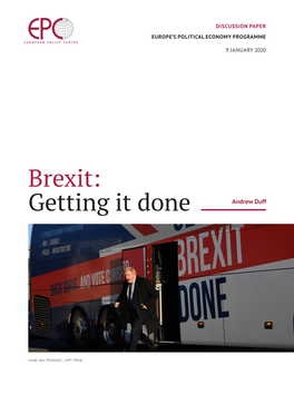 Brexit: Getting It Done Andrew Duff