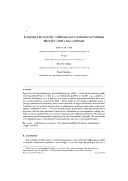 Computing Infeasibility Certificates for Combinatorial Problems Through