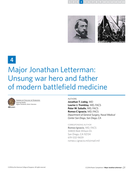 Major Jonathan Letterman: Unsung War Hero and Father of Modern Battlefield Medicine