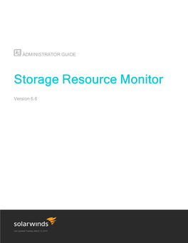Storage Resource Monitor Administrator Guide
