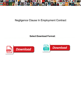Negligence Clause in Employment Contract