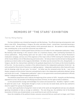Memoirs of “The Stars” Exhibition