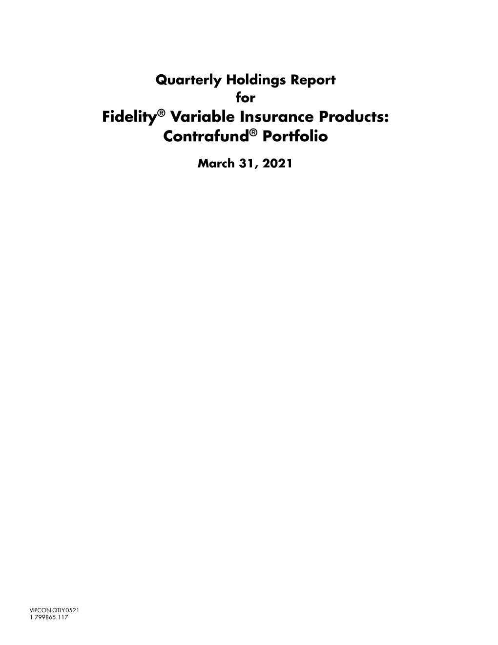 Fidelity® Variable Insurance Products: Contrafund® Portfolio