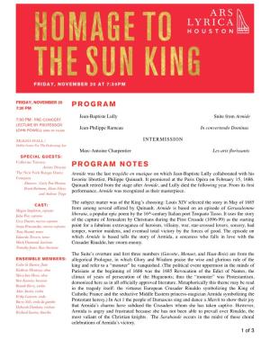 Sun King Program Notes