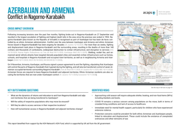 AZERBAIJAN and ARMENIA 20 November 2020 Conflict in Nagorno-Karabakh
