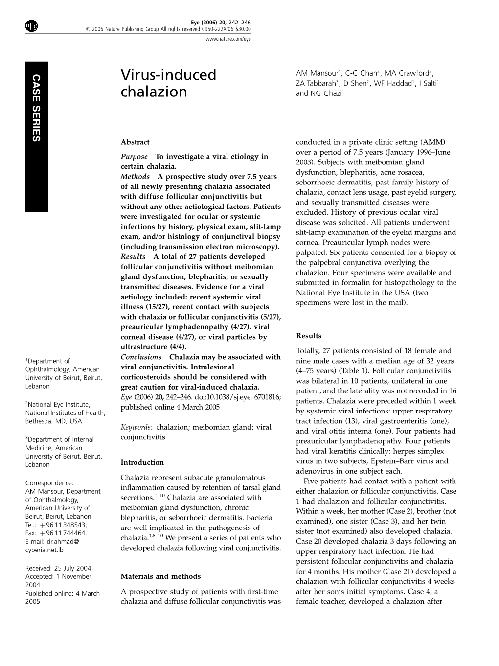 Virus-Induced Chalazion AM Mansour Et Al 243