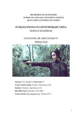 FLM6210 Cinemas in Contemporary China Handbook 2020