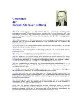Geschichte Der Konrad-Adenauer-Stiftung