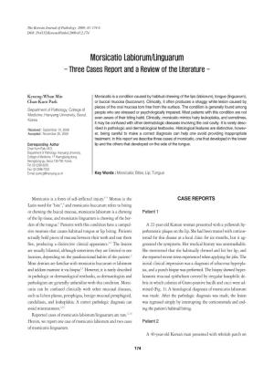 Morsicatio Labiorum/Linguarum - Three Cases Report and a Review of the Literature