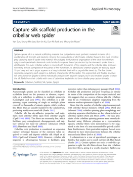 Capture Silk Scaffold Production in the Cribellar Web Spider Yan Sun, Seung-Min Lee, Bon-Jin Ku, Eun-Ah Park and Myung-Jin Moon*