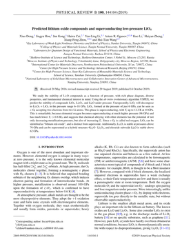 Predicted Lithium Oxide Compounds and Superconducting Low-Pressure Lio4