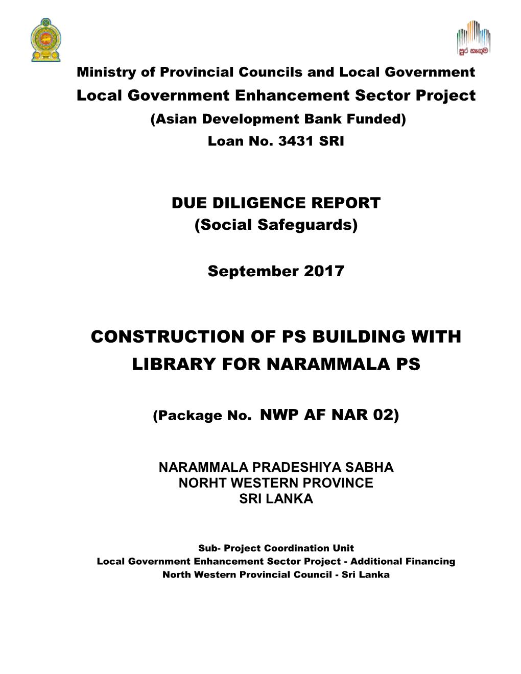 Construction of Ps Building with Library for Narammala Ps