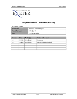 Project Initiation Document (PO003)