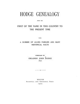 Hodge Genealogy