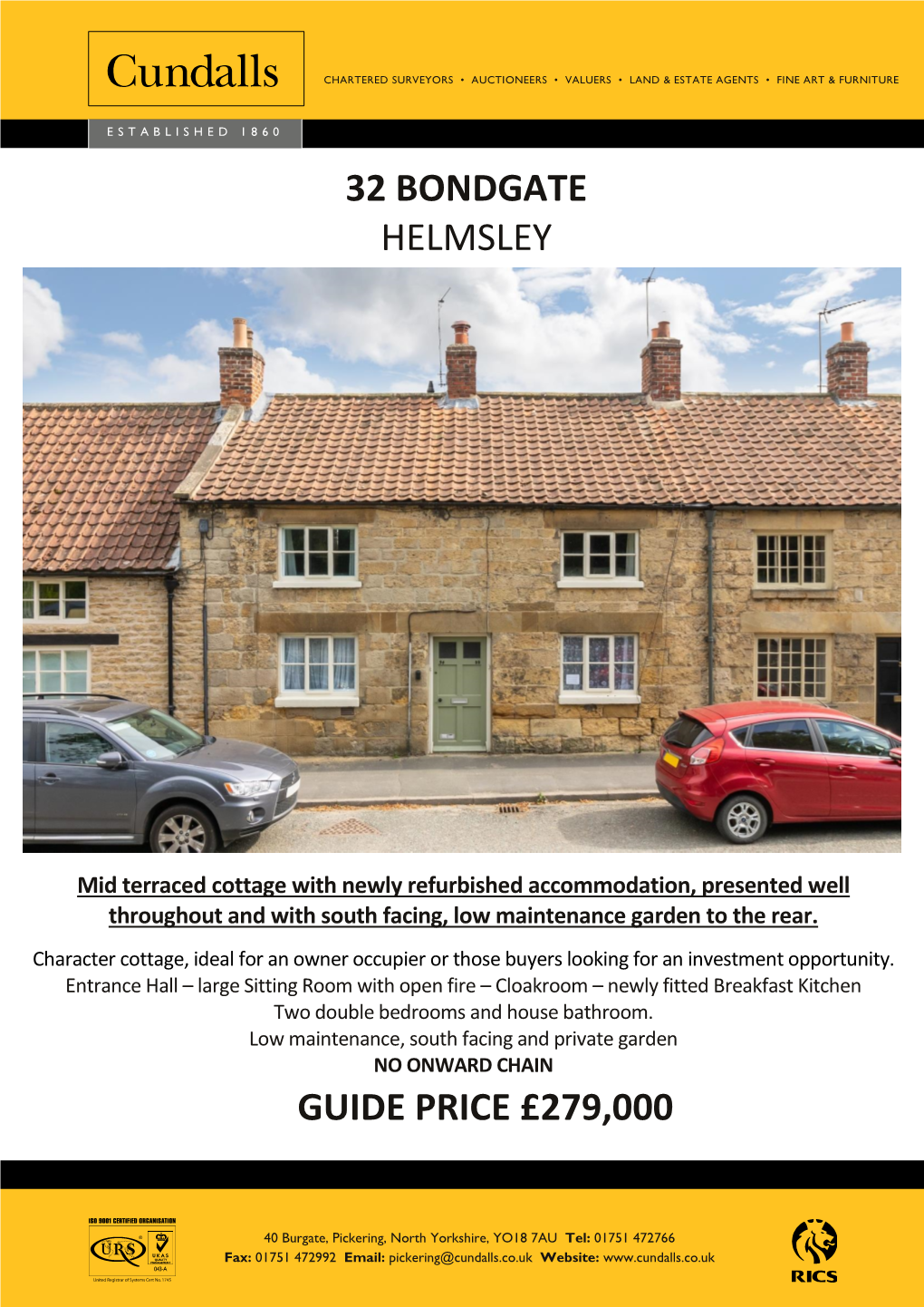 32 Bondgate Helmsley Guide Price £279,000