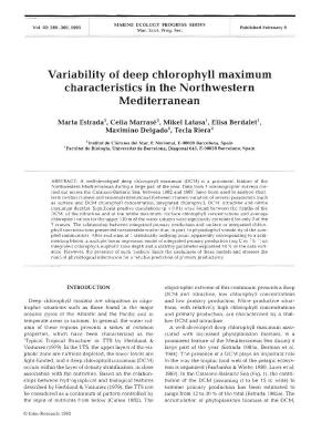 Variability of Deep Chlorophyll Maximum Characteristics in the Northwestern Mediterranean