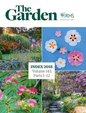 RHS the Garden Magazine Index 2018