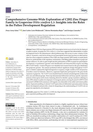Comprehensive Genome-Wide Exploration of C2H2 Zinc Finger Family in Grapevine (Vitis Vinifera L.): Insights Into the Roles in the Pollen Development Regulation