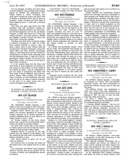 CONGRESSIONAL RECORD— Extensions of Remarks E1461 HON