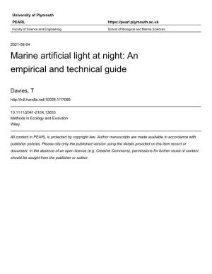 Marine Artificial Light at Night: an Empirical and Technical Guide