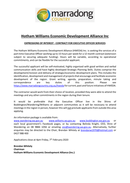 Hotham Williams Economic Development Alliance Inc