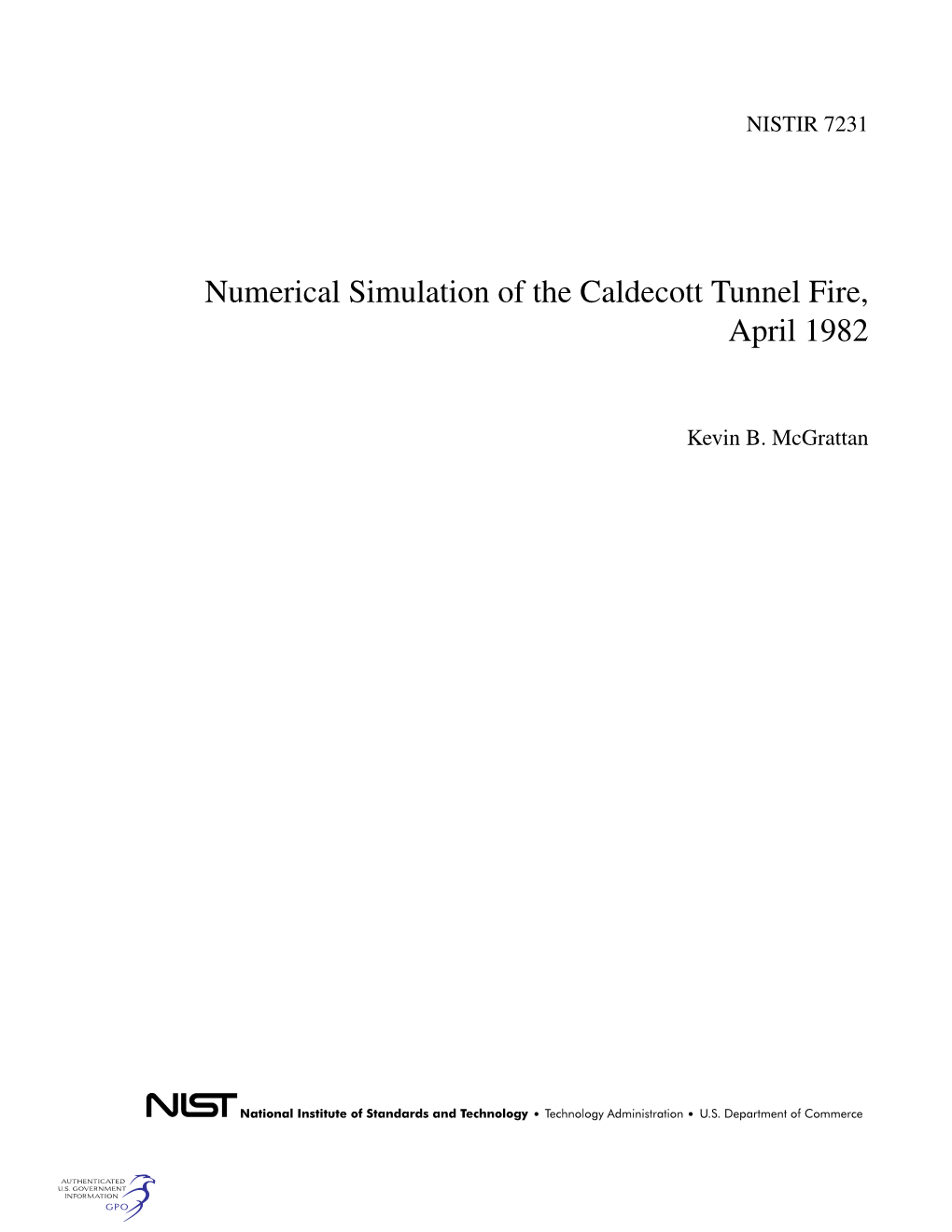 Numerical Simulation of the Caldecott Tunnel Fire, April 1982