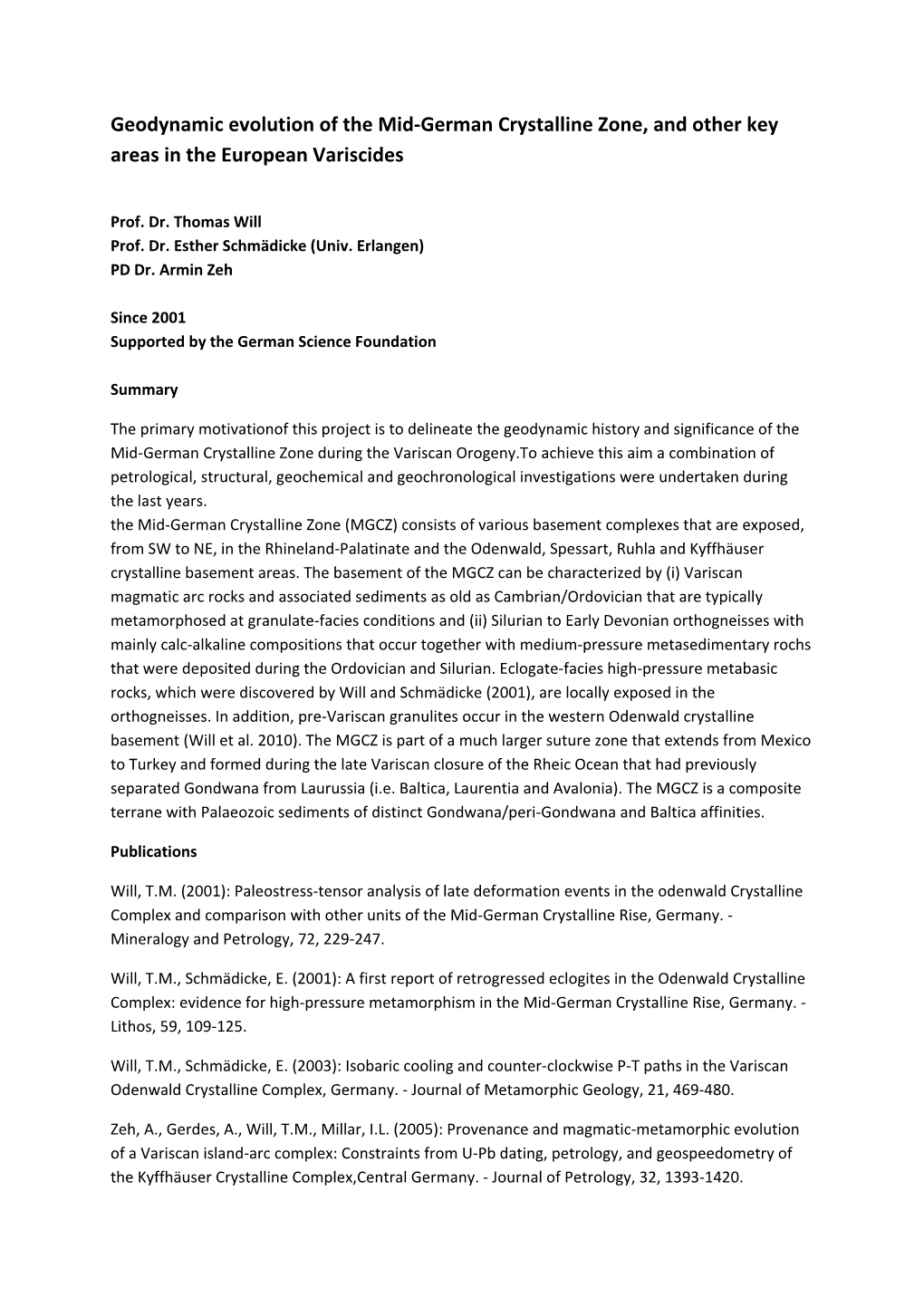 Geodynamic Evolution of the Mid-German Crystalline Zone, And