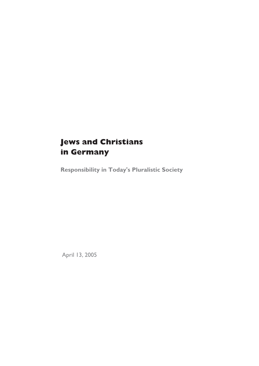 Jews and Christians in Germany