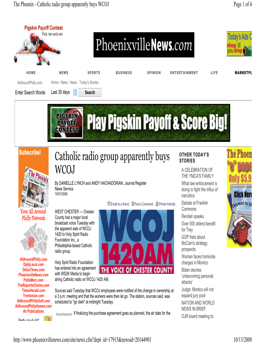 Catholic Radio Group Apparently Buys WCOJ Page 1 of 4