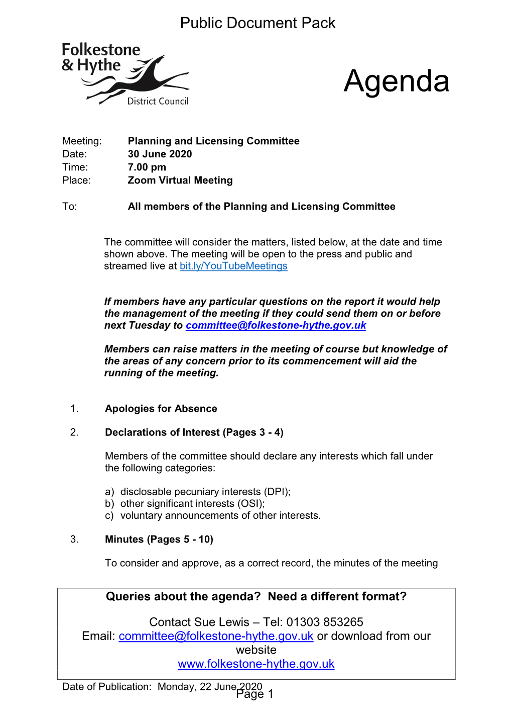 (Public Pack)Agenda Document for Planning and Licensing Committee