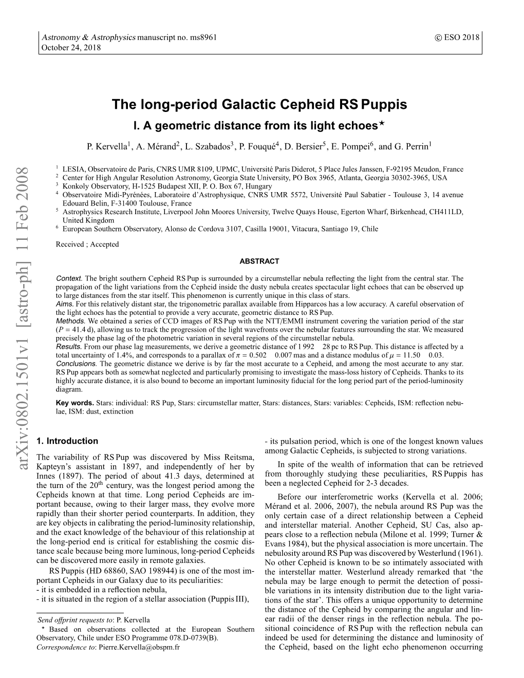 The Long-Period Galactic Cepheid RS Puppis-I. a Geometric Distance from Its Light Echoes