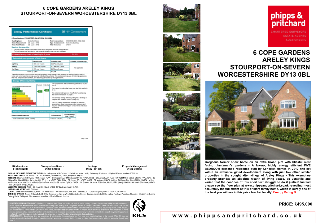 6 Cope Gardens Areley Kings Stourport-On-Severn Worcestershire Dy13 0Bl