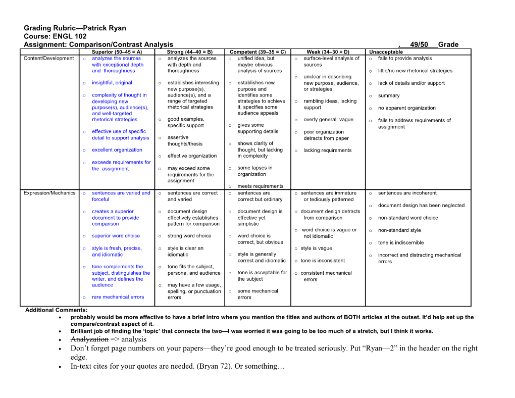 Text-In-Context Rubric s1