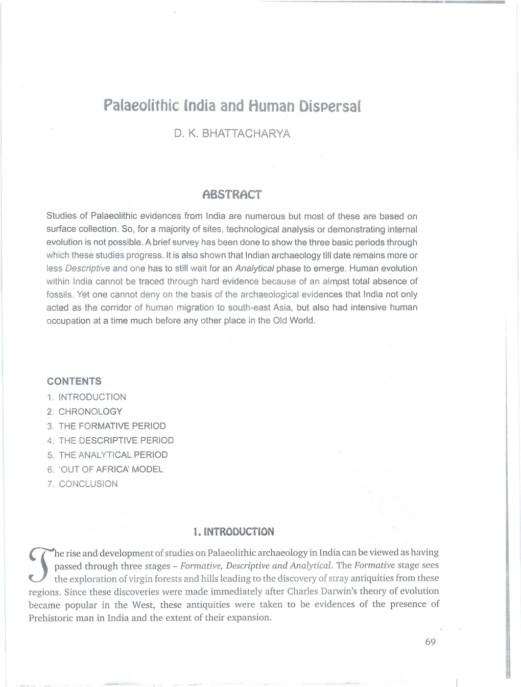 2. Palaeolithic India and Human Dispersal