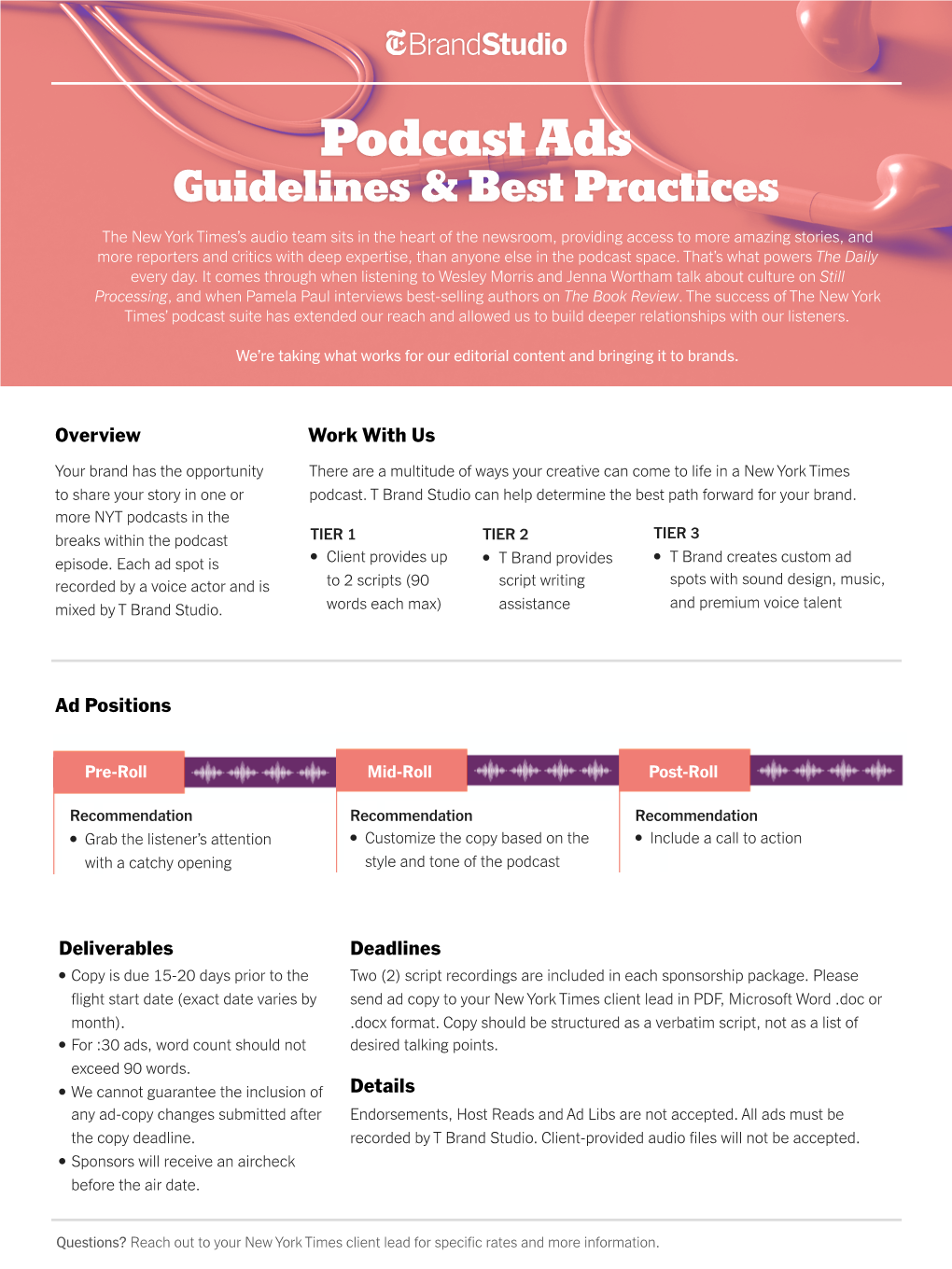 NYT Podcast Guidelines and Best Practices