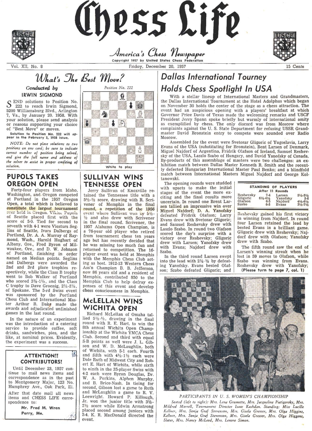 Dallas International Tourney Holds Chess Spotlight In