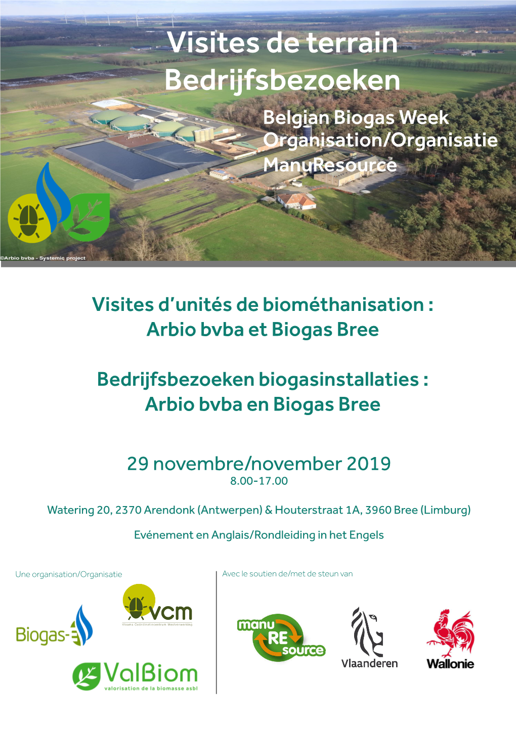 Visites De Terrain Bedrijfsbezoeken Belgian Biogas Week Organisation/Organisatie Manuresource