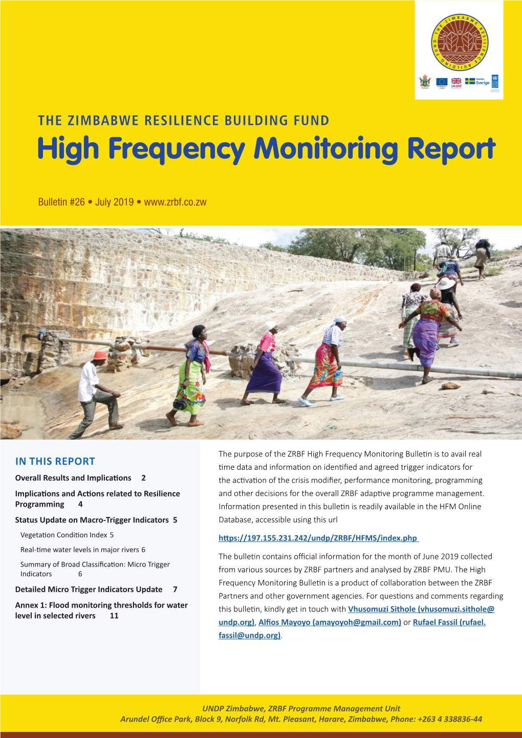 High Frequency Monitoring Report Bulletin #26 | July 2019