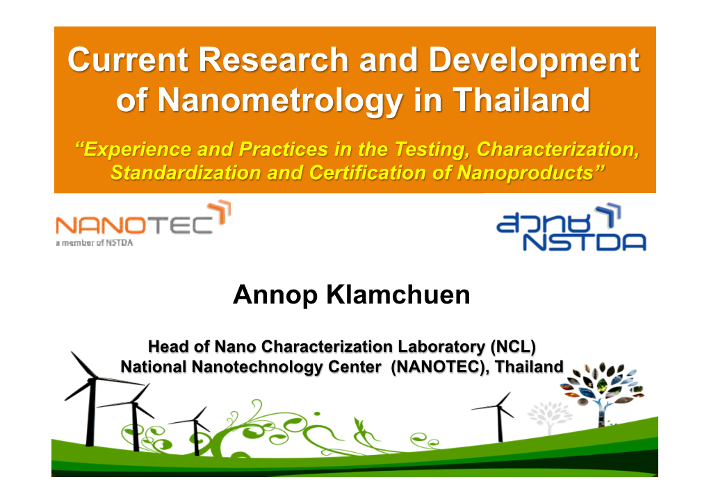 Current Research and Development of Nanometrology in Thailand